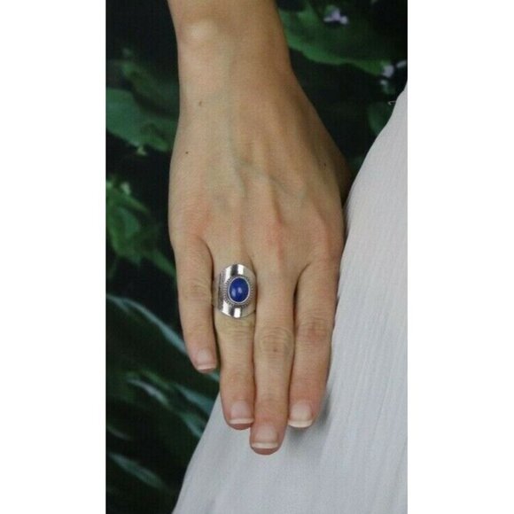 Lapis Lazuli Sterling Silver Ring Size 5 1/2 - Picture 2 of 6